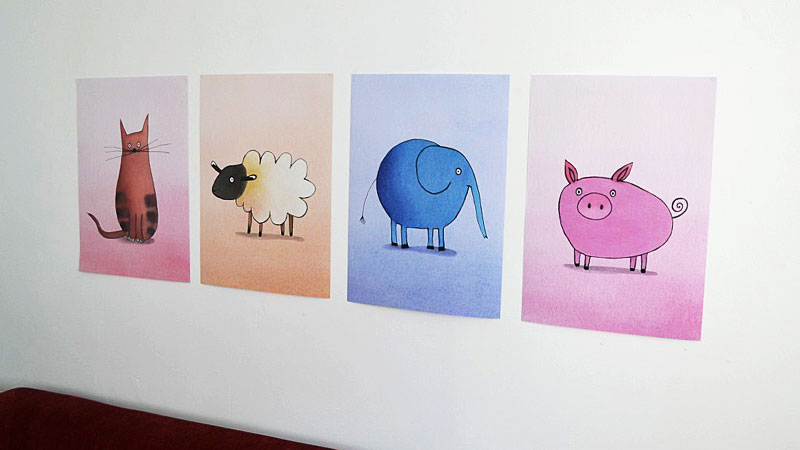 Posters on wall